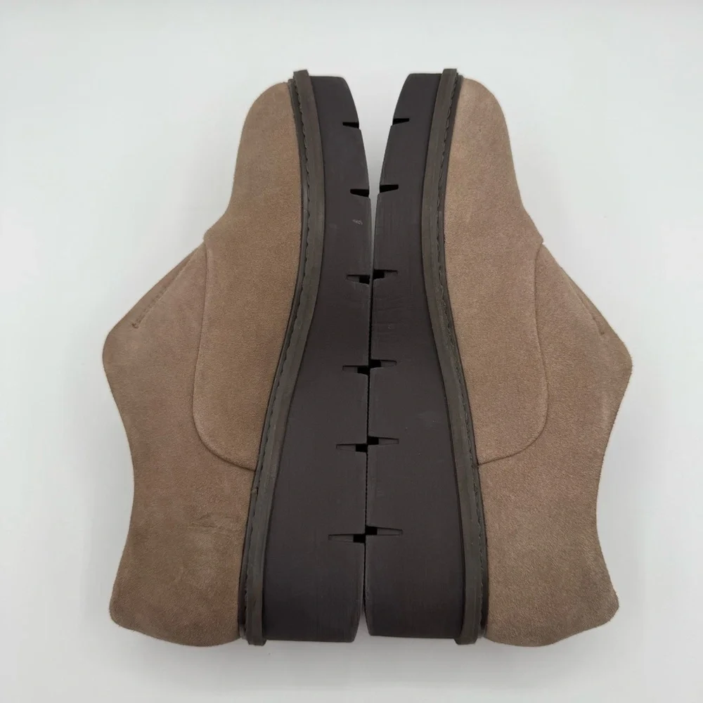 Clarks Airabell Sky Suede Slip On Loafers Pebble Taupe 9W Wide